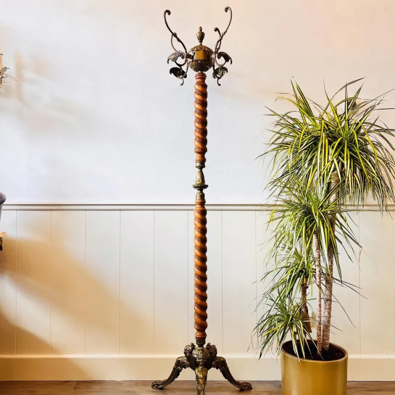 Clearance Pamono Vintage Standing Coat Rack in Wood Coat Stand Rack with Hooks