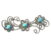 Pamono Vintage Sterling Silver & Turquoise Cabochons Brooch, 1960s> Brooches