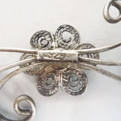 Pamono Vintage Sterling Silver & Turquoise Cabochons Brooch, 1960s><noscript><img width=