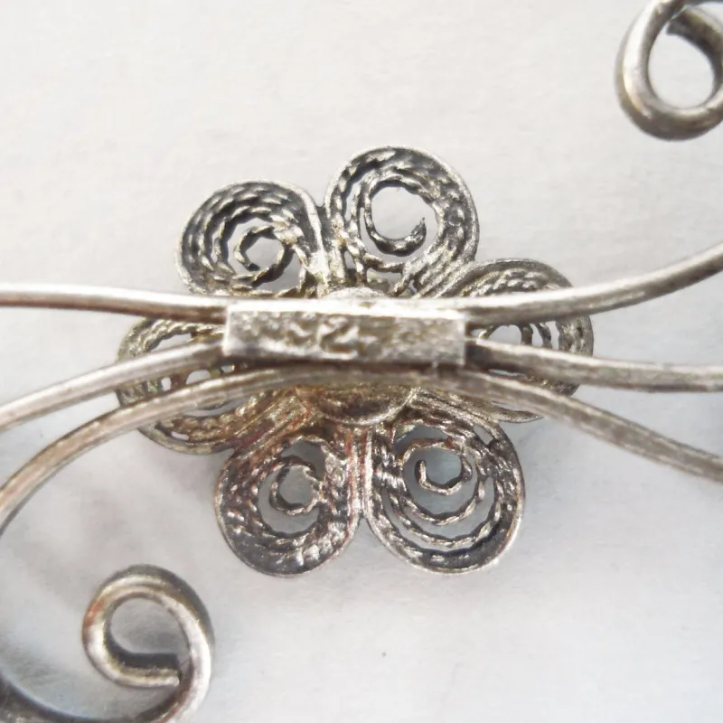 Pamono Vintage Sterling Silver & Turquoise Cabochons Brooch, 1960s> Brooches