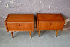 Pamono Vintage Style Scandinavian Bedside Tables or Nightstands, 1970s, Set of 2><noscript><img width=