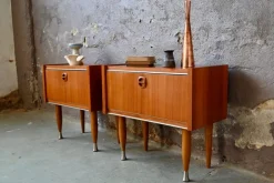 Pamono Vintage Style Scandinavian Bedside Tables or Nightstands, 1970s, Set of 2><noscript><img width=