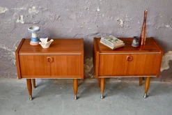 Pamono Vintage Style Scandinavian Bedside Tables or Nightstands, 1970s, Set of 2><noscript><img width=
