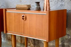 Pamono Vintage Style Scandinavian Bedside Tables or Nightstands, 1970s, Set of 2><noscript><img width=