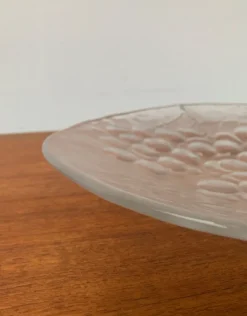 Clearance Pamono Vintage Swedish Glass Plate with Grape Decoration by Ann Wärff for Kosta Boda