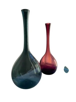 Clearance Pamono Vintage Swedish Handblown Glass Vases by Arthur Percy for Gullaskruf, 1950s, Set of 6