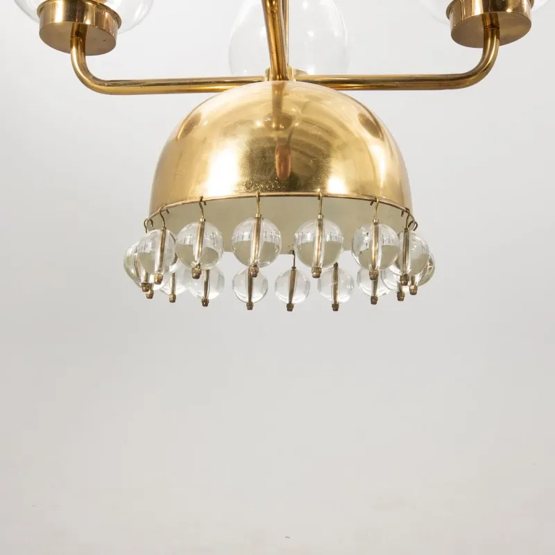 Best Pamono Vintage Swedish Pendant in Brass and Glass by Erik Höglund, 1960