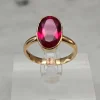 Pamono Vintage Synthetic Spinel Gold Ring, 1946> Rings