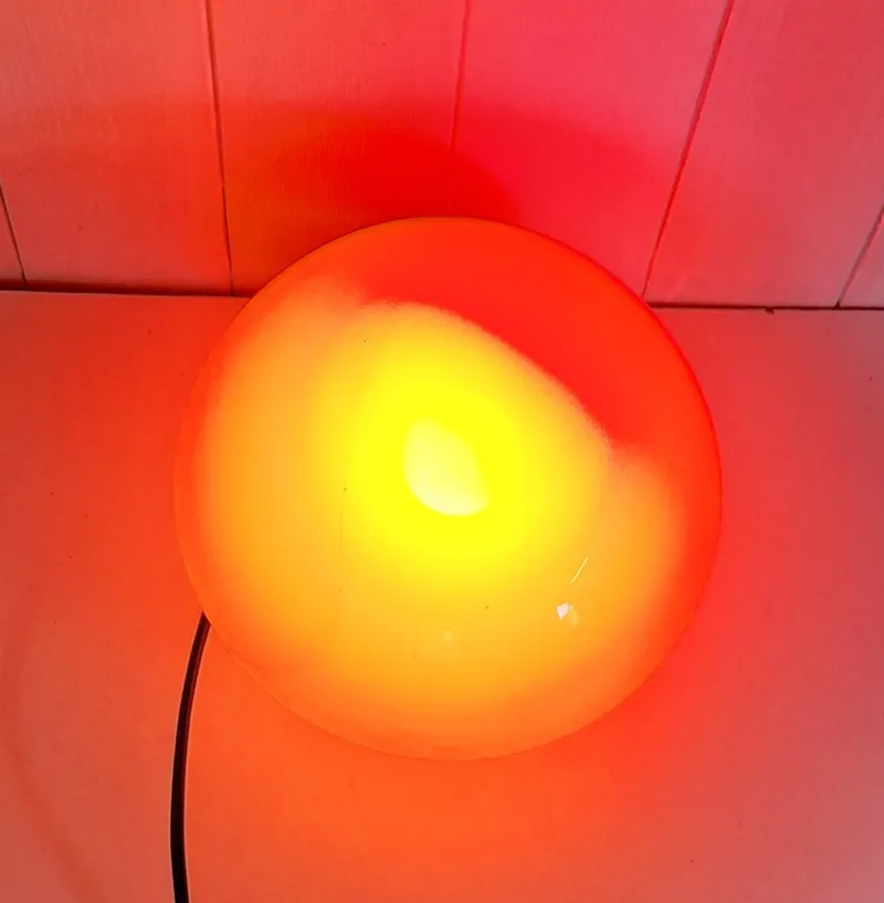 Pamono Vintage Table Lamp with Metal Base, Touch Sensor and Red Glass Shade, 2010s