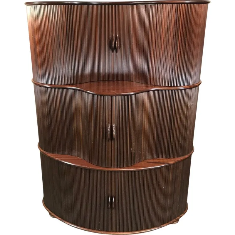 Pamono Vintage Tambour Door Cabinet attributed to Robert and Trix Haussmann, 1977> Cabinets & Wardrobes