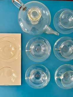 Online Pamono Vintage Tea Service in Borosilicate Glass by Wilhelm Wagenfeld for Jenaer, Germany, 1950s, Set of 14