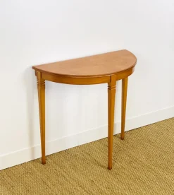 Discount Pamono Vintage Teak Half-Moon Console Table by Legate Furniture, 1970s