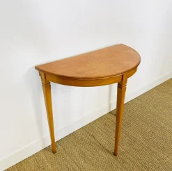 Discount Pamono Vintage Teak Half-Moon Console Table by Legate Furniture, 1970s
