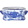 Pamono Vintage 20th Century Blue & White Porcelain Planter Jardiniere> Planters And Jardiniere