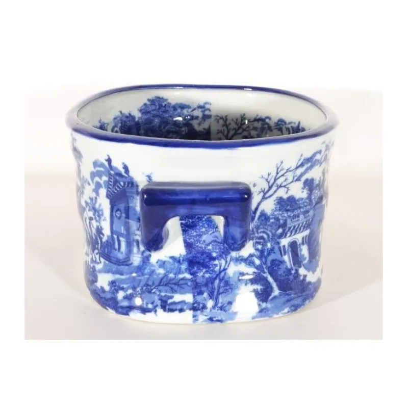 Pamono Vintage 20th Century Blue & White Porcelain Planter Jardiniere> Planters And Jardiniere