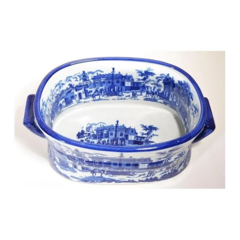 Pamono Vintage 20th Century Blue & White Porcelain Planter Jardiniere> Planters And Jardiniere