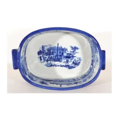 Pamono Vintage 20th Century Blue & White Porcelain Planter Jardiniere><noscript><img width=