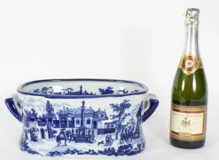 Pamono Vintage 20th Century Blue & White Porcelain Planter Jardiniere><noscript><img width=