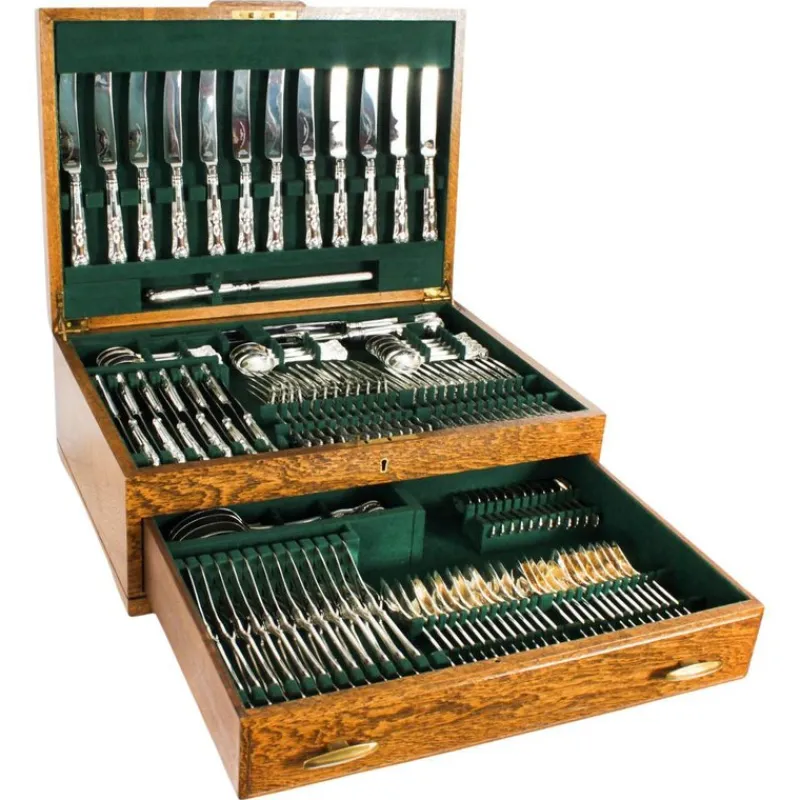 Online Pamono Vintage 20th Century Sterling Silver Cutlery Set, 1978, Set of 127