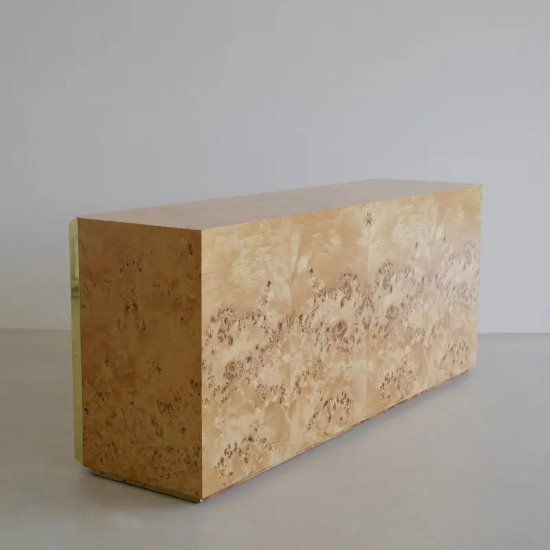 Hot Pamono Vintage Three-Door Sideboard in Burr Wood from Mario Sabot, 1972