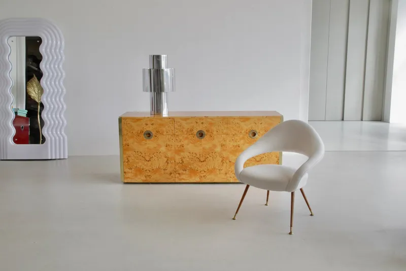Hot Pamono Vintage Three-Door Sideboard in Burr Wood from Mario Sabot, 1972