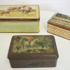 Pamono Vintage Tin Boxes from Industria Ligure Lombarda SRL, 19​​60s, Set of 3> Trunks Crates & Baskets