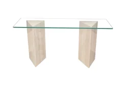 Pamono Vintage Tría Console Table in Italian Travertine and Marble by Joaquín Moll for Meddel, 1999><noscript><img width=