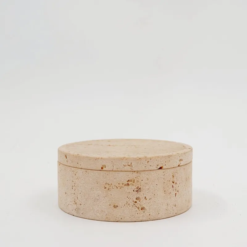 Pamono Vintage Travertine Box, Italy, 1970s> Trunks Crates & Baskets