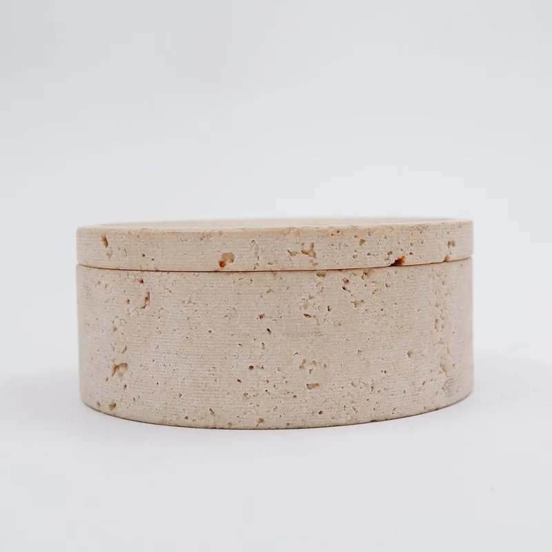 Pamono Vintage Travertine Box, Italy, 1970s> Trunks Crates & Baskets