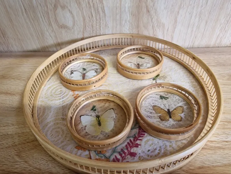 Discount Pamono Vintage Tray with Four Glass Coasters, Set of 5