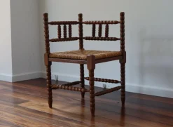 Hot Pamono Vintage Turned Wood Corner Chair, 1950s