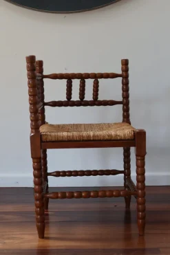 Hot Pamono Vintage Turned Wood Corner Chair, 1950s