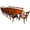 Online Pamono Vintage Twin Pillar Mahogany Dining Table and Chairs, Set of 13