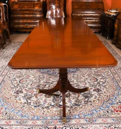 Online Pamono Vintage Twin Pillar Mahogany Dining Table and Chairs, Set of 13