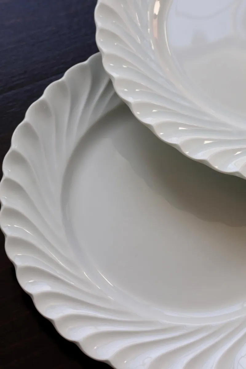 Pamono Vintage Twisted Dessert Plates in White Porcelain from Limoges Haviland, 1970s, Set of 6> Dinner Plates & Bowls