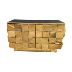 Online Pamono Vintage Two-Door Brass Sideboard, 1980s