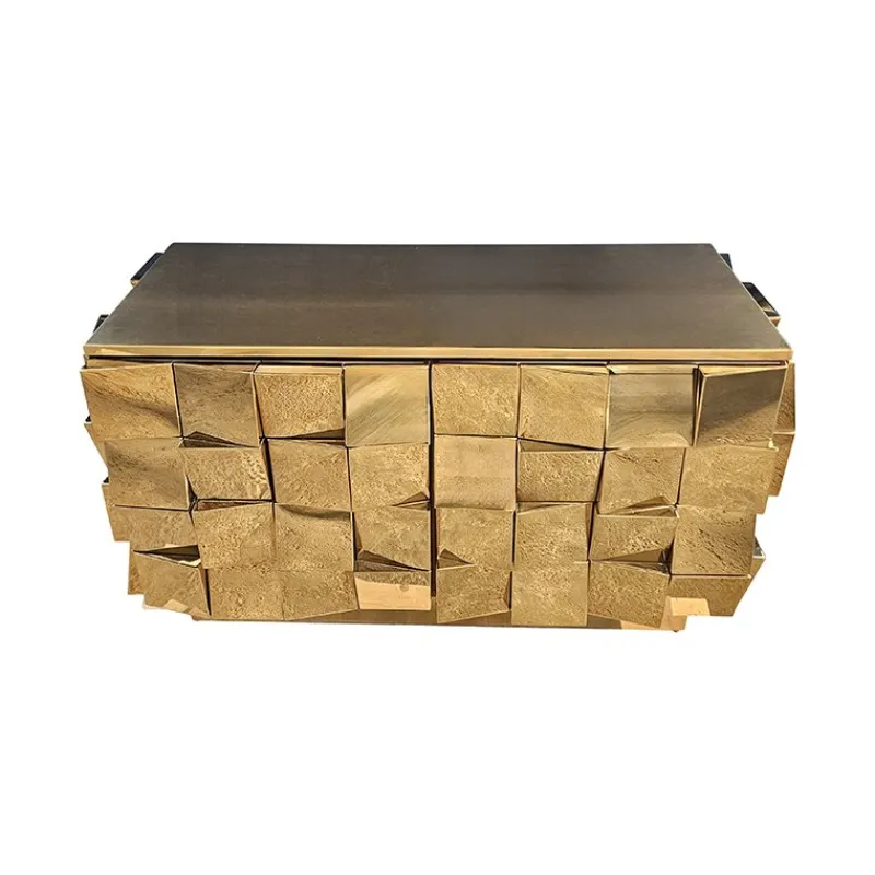 Online Pamono Vintage Two-Door Brass Sideboard, 1980s