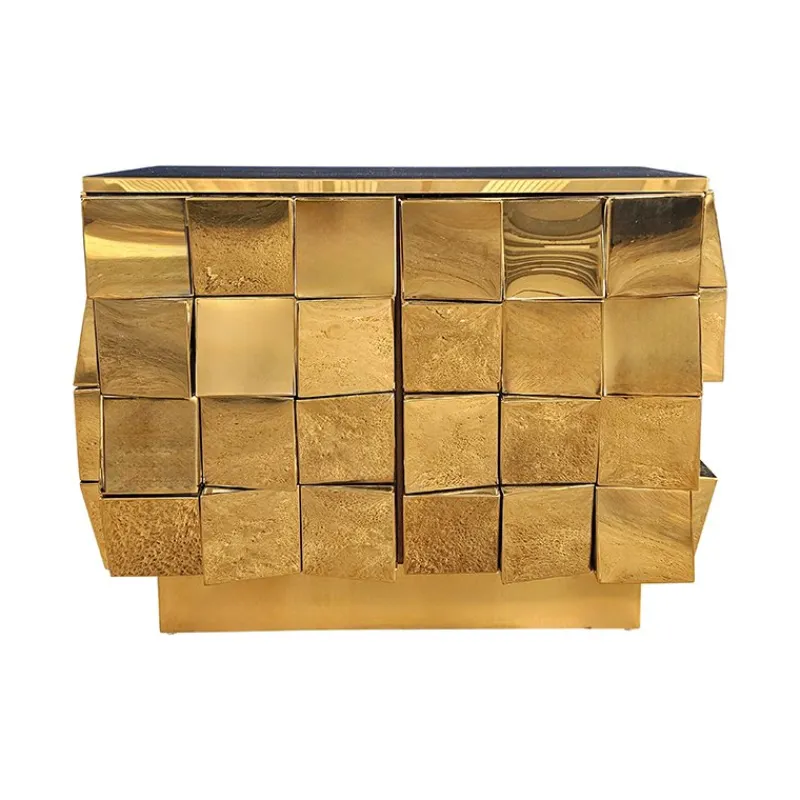 Sale Pamono Vintage Two-Door Brass Sideboard, 1980s