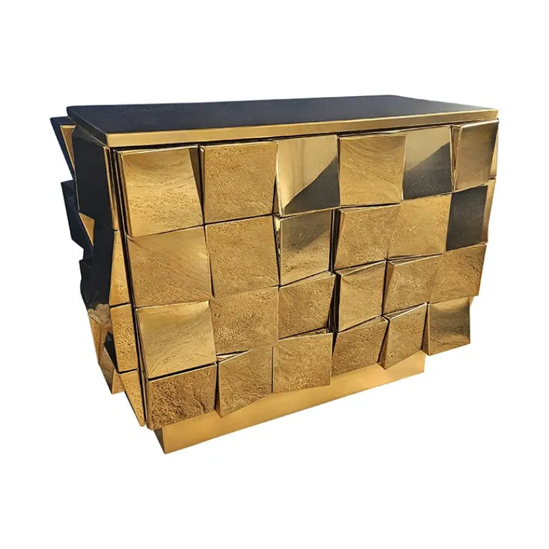 Sale Pamono Vintage Two-Door Brass Sideboard, 1980s