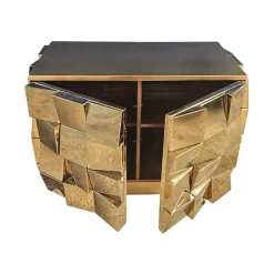 Sale Pamono Vintage Two-Door Brass Sideboard, 1980s
