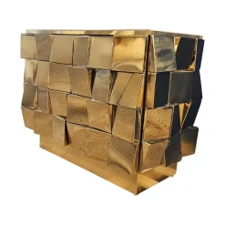 Sale Pamono Vintage Two-Door Brass Sideboard, 1980s