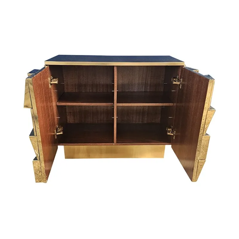 Sale Pamono Vintage Two-Door Brass Sideboard, 1980s