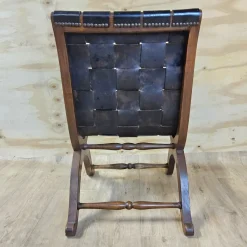 Pamono Vintage Valenti Slipper Chair in Woven Leather by Pierre Lottier for Valenti Luce, Spain, 1950s><noscript><img width=