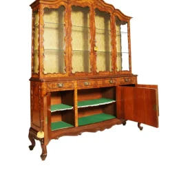 Clearance Pamono Vintage Venetian Rococo Glass Cabinet in Walnut Burl, 1930s