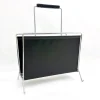 Pamono Vintage Vinyl and Steel Magazine Rack from Voss, 1970s> Magazine Racks