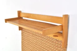 Online Pamono Vintage Wall Coat and Shoe Rack with Rattan, 1960s