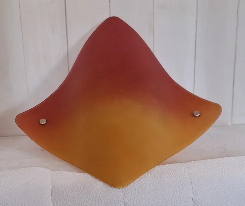 Best Pamono Vintage Wall Lamp with Curved Tinted Glass Panel on White Metal Mount, 2010s