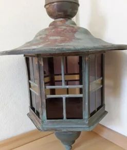Best Pamono Vintage Wall Lantern with Copper Housing with an Iron Arch Holder, 1930s