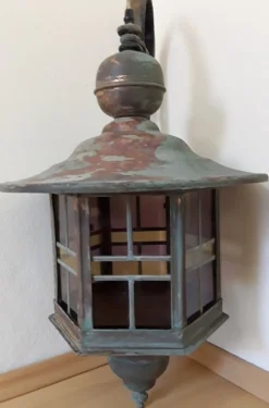 Best Pamono Vintage Wall Lantern with Copper Housing with an Iron Arch Holder, 1930s