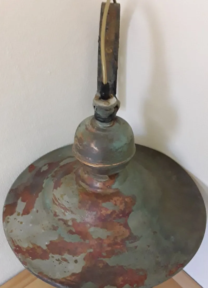 Best Pamono Vintage Wall Lantern with Copper Housing with an Iron Arch Holder, 1930s